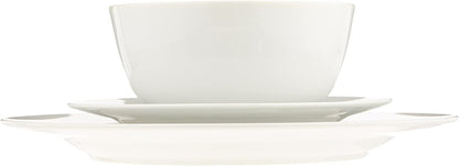 Porcelain Dinnerware Set, Microwave and Dishwasher Safe, Service for 6, 18-Piece, Plates, Bowls, White6