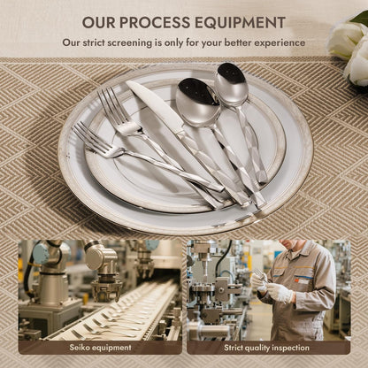 20 Piece 18/10 Silverware Set, Stainless Steel Flatware Cutlery Set for 44