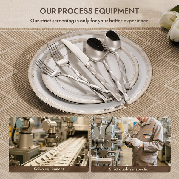 20 Piece 18/10 Silverware Set, Stainless Steel Flatware Cutlery Set for 44