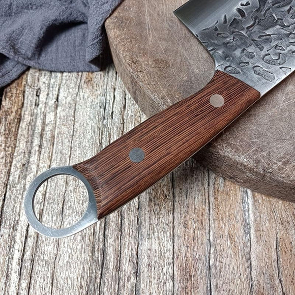 Meat Cleaver,Cleaver Knife 6.7 Inch Forged Butcher Knife Slaughter Cleaver Kitchen Slicing Carving Knives Sharp Vegetable Meat Cutting with Wood Handle5