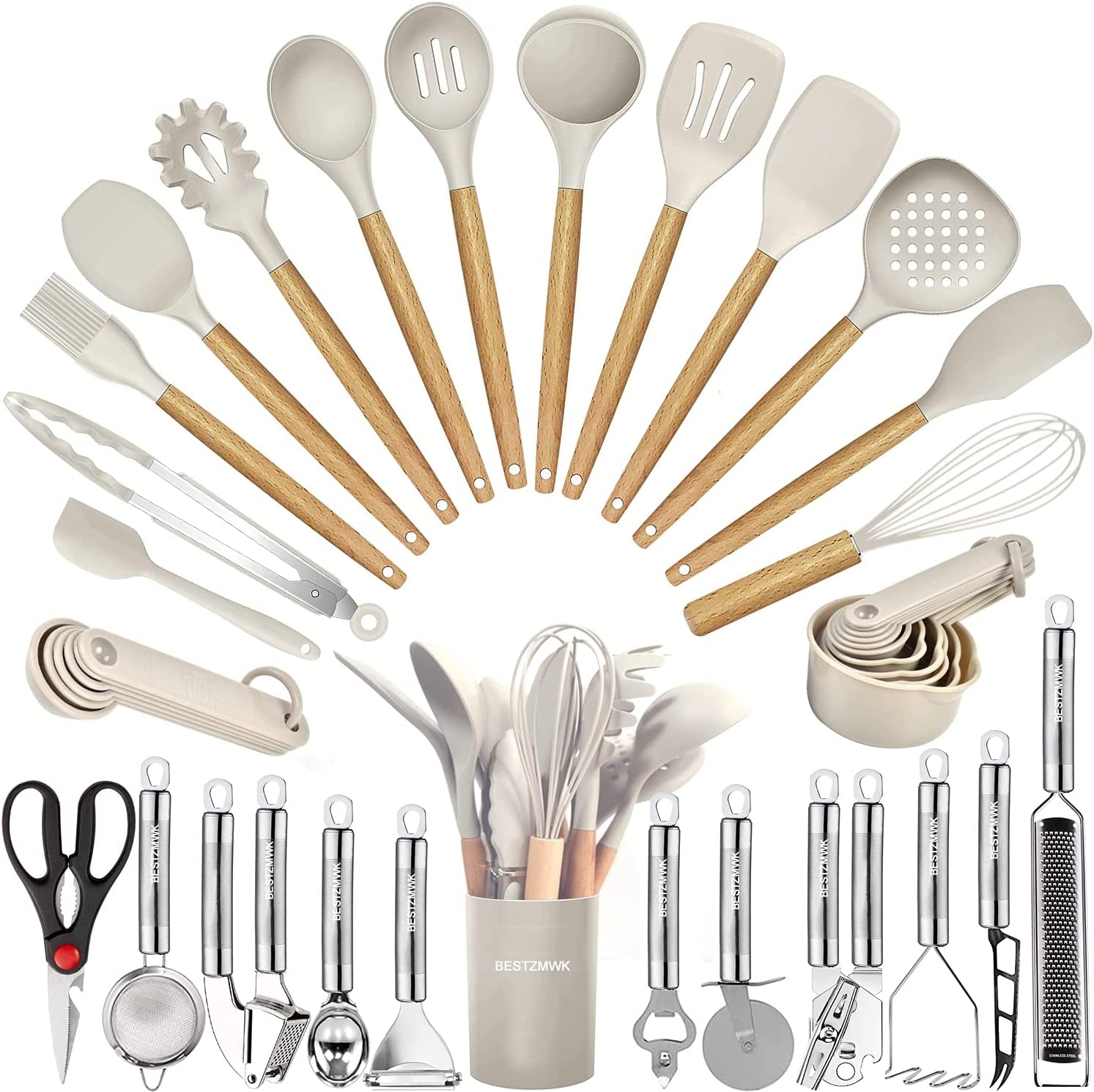 kitchen-utensils-set-35-pcs-cooking-utensils-with-grater-tongs-spoon-spatula-turner-made-of-heat-resistant-food-grade-silicone-and-wooden-handles-kitchen-gadgets-tools-set-for-nonstick-cookware