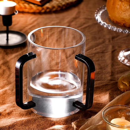 Judaica Hand Washing Cup for Netilat Yadayim,Clear, Black Handle3