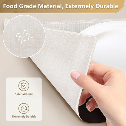 Placemats Set of 6 Linen Washable Kitchen Dining Misty Forest Table Mats Stain Heat-Resistant Desktop Décor Place Mats for Home Party Indoor 12X18 In4