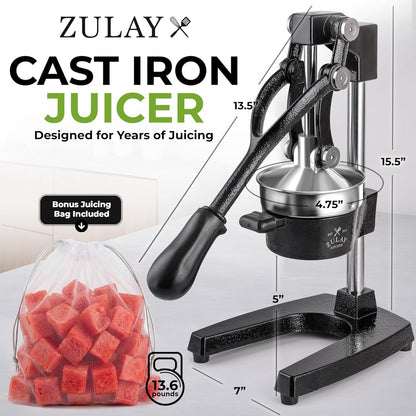Cast Iron Juicer - Heavy Duty Orange Juicer with Detachable Strainers for Easy Cleaning, Citrus Press for Citrus Fruits, Perfect for Bartenders, Juice Lovers & Health Enthusiasts2