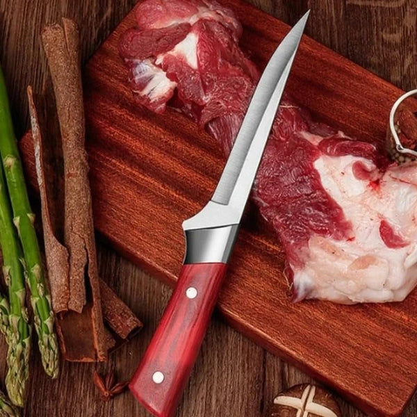 Meat Cleaver,Cleaver Knife 6 Inch Boning Knife Stainless Steel Cleaver Meat Fruit Paring Knife ABS Handle Fishing Cutting Cooking Knives with Cover, LAMAJIGA58443