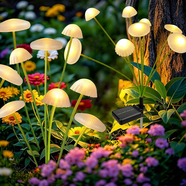 Solar Garden Lights Outdoor, 2Pack Solar Lights Garden Decor, Swaying Mushroom Lights Waterproof for Yard, Patio,Pathway Decoration,Gifts for Women,Mom(Warm White)1
