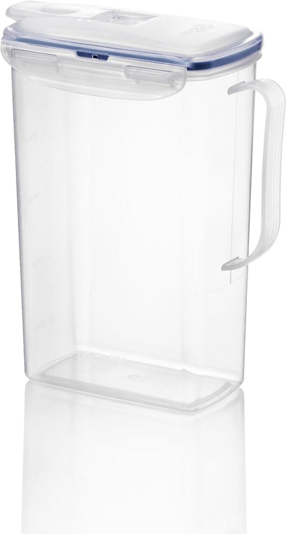 Aqua Fridge Door Water Jug | Clear Pitcher | BPA Free Plastic Pitcher with Lid | 2 Quart Pitcher with Lid for Water, Juice, Tea & More Beverages, Clear1