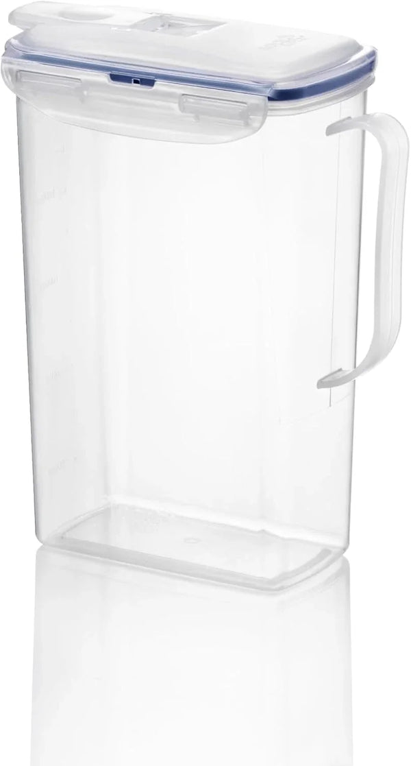 Aqua Fridge Door Water Jug | Clear Pitcher | BPA Free Plastic Pitcher with Lid | 2 Quart Pitcher with Lid for Water, Juice, Tea & More Beverages, Clear1