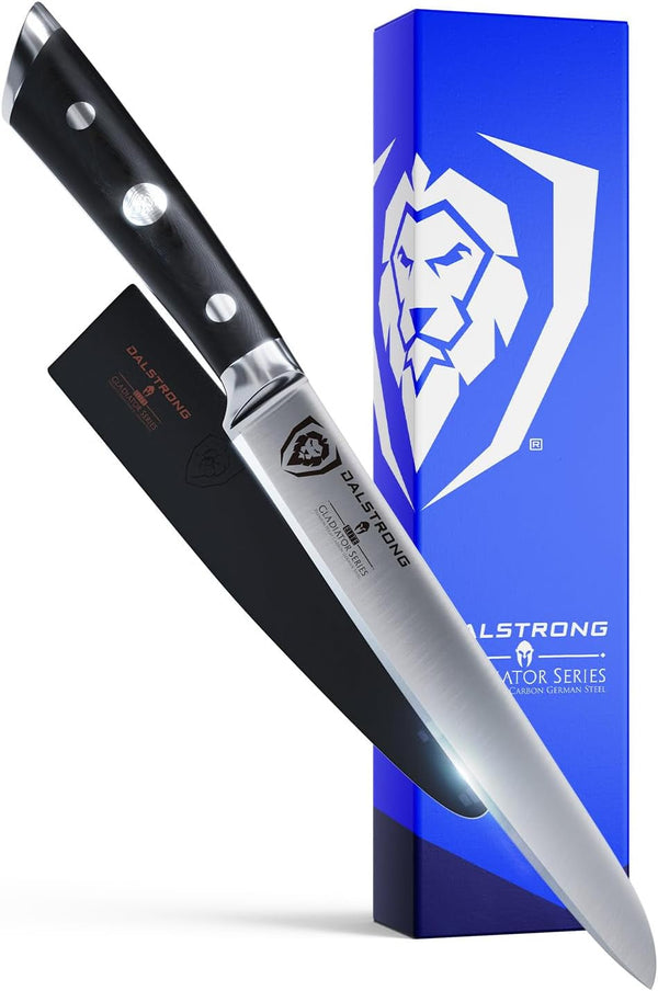 Utility Knife - 6 Inch - Gladiator Series Elite - Forged High-Carbon German Steel Kitchen Knife - Black G10 Handle - Paring Cooking Knife Gift - Chef'S Knife - Sheath - NSF Certified1