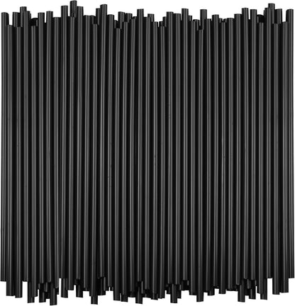 Disposable Plastic Drinking Straws, Straight 7.75-Inch, Black, 500 Count | Drinking Straws, 7.75-Inch Straight Plastic, Standard 16 Oz Cup Size, Black, 500 Count, Home or Foodservice Use2