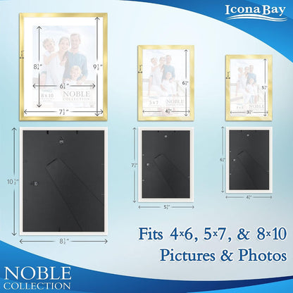 Gold Picture Frames Set, 10 PC, Four 4X6, Four 5X7, Two 8X10, Noble2