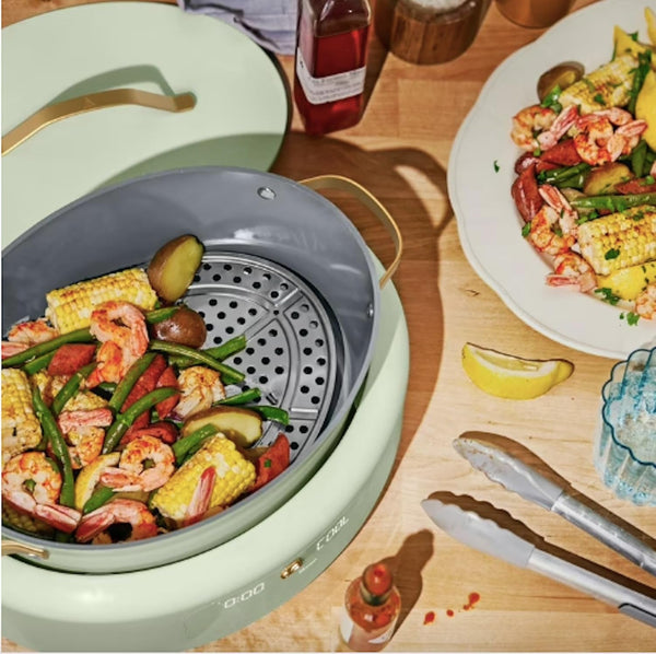 Drew Barrymore 10-In-1 6Qt Electric Multi-Cooker Slow Cooker, Rice Cooker, Steamer & More | Touch Control, Oven-Safe, Dishwasher-Safe | Sage Green4