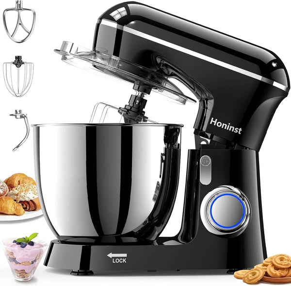 Stand Mixer, 6.5QT 10-Speed Tilt-Head 3-IN-1 Electric Food Mixer | Kitchen Mixer with Bowl, Dough Hook, Whisk and Beater, Household Mixer for Baking, Cake and Most Home Cooks, Dishwasher Safe1