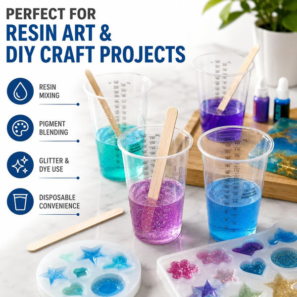 8Oz Clear Plastic Measuring Cups, Graduated Mixing Cups, 50 Pack3