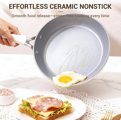 15-Piece Ribbed Ceramic Cookware Set, Pots and Pans Set Non Stick, Induction Ready, Healthy Non Toxic Kitchen Cooking Set Pfas/Pfoa/Ptfe-Free, Silicone-Wrapped Stay-Cool Handle3