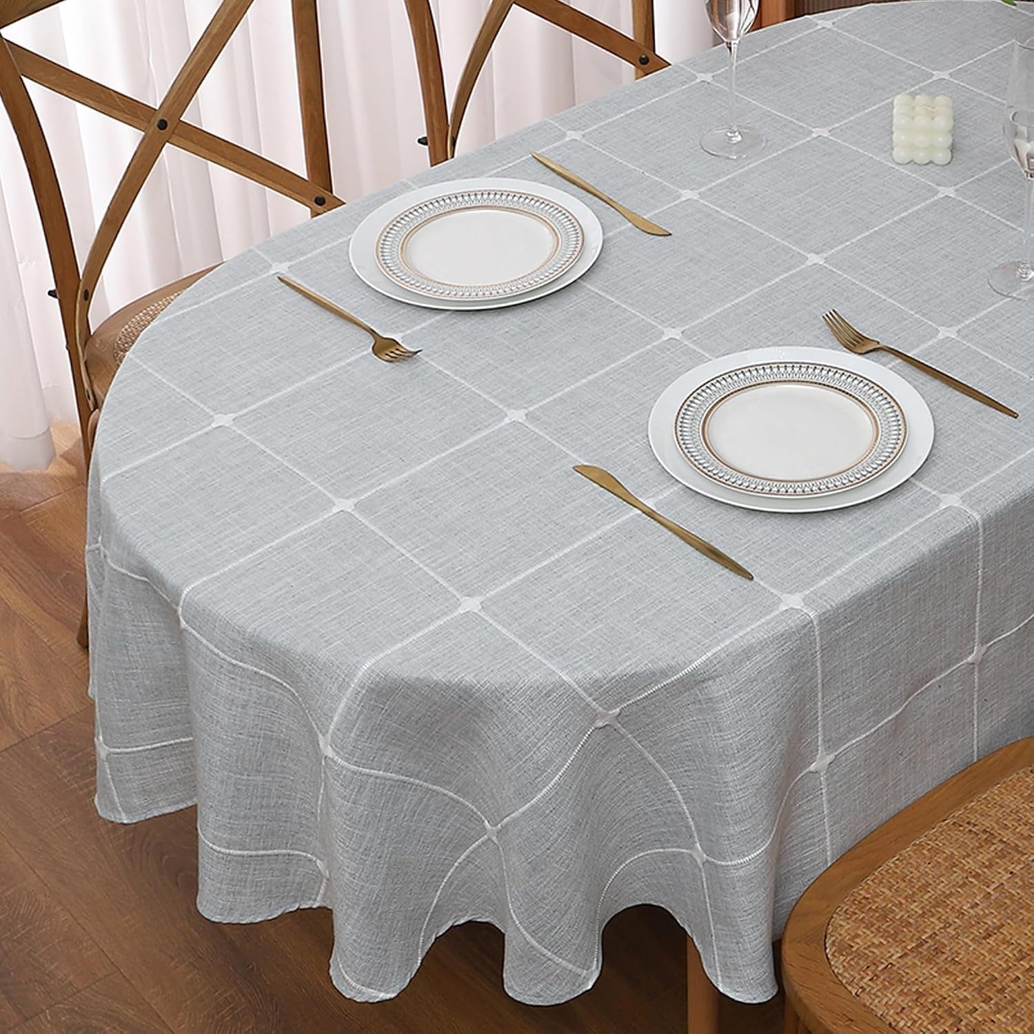 lattice-oval-tablecloth-cotton-linen-table-cloth-54-x-70-grey