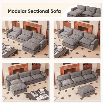 119" Modular Sectional Couch, L Shaped Cloud Sofa for Living Room3
