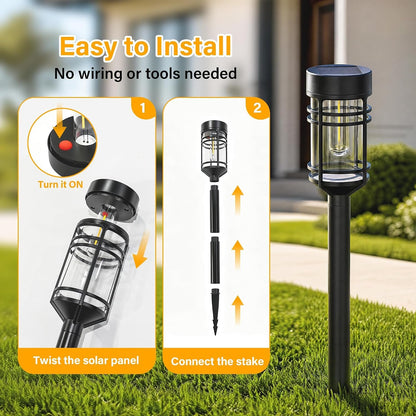Solar Pathway Lights Outdoor 8 Packs, Solar Garden Lights IP65 Waterproof, LED Solar Powered Path Light Auto On/Off, Landscape Lighting for Yard Walkway Driveway Porch outside Decor7
