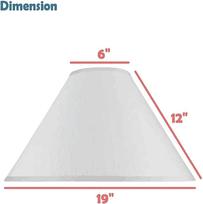 32206A Hardback Empire Spider Lamp Shade in White, 6" Top X 19" Bottom X 12" Slant Height4
