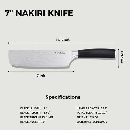 7" Nakiri Knife Ultra Sharp Kitchen Knife for Meat and Vegetable2