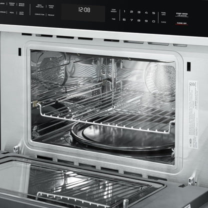 30 In. Built-In Microwave with Convection Oven and Air Fryer, 1000W Power with NEMA 5-20P Plug, 10 Levels, UL Listed and 1.6 Cu. Ft. Capacity in Stainless-Steel (KM-CWO30-SS)10