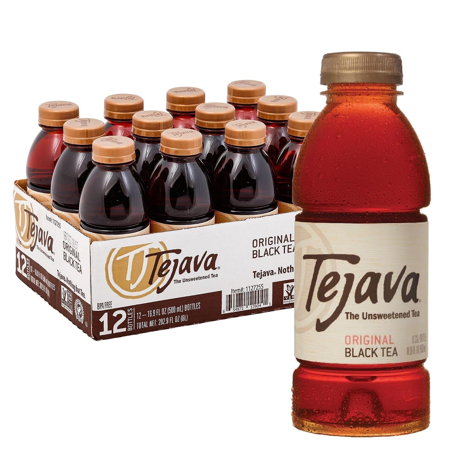 original-unsweetened-black-iced-tea-16-9-fl-oz-pack-of-12-bpa-free-30-rpet-bottles-java-black-tea-leaves-no-sugar-no-sweeteners-33-mg-caffeine-per-8-oz