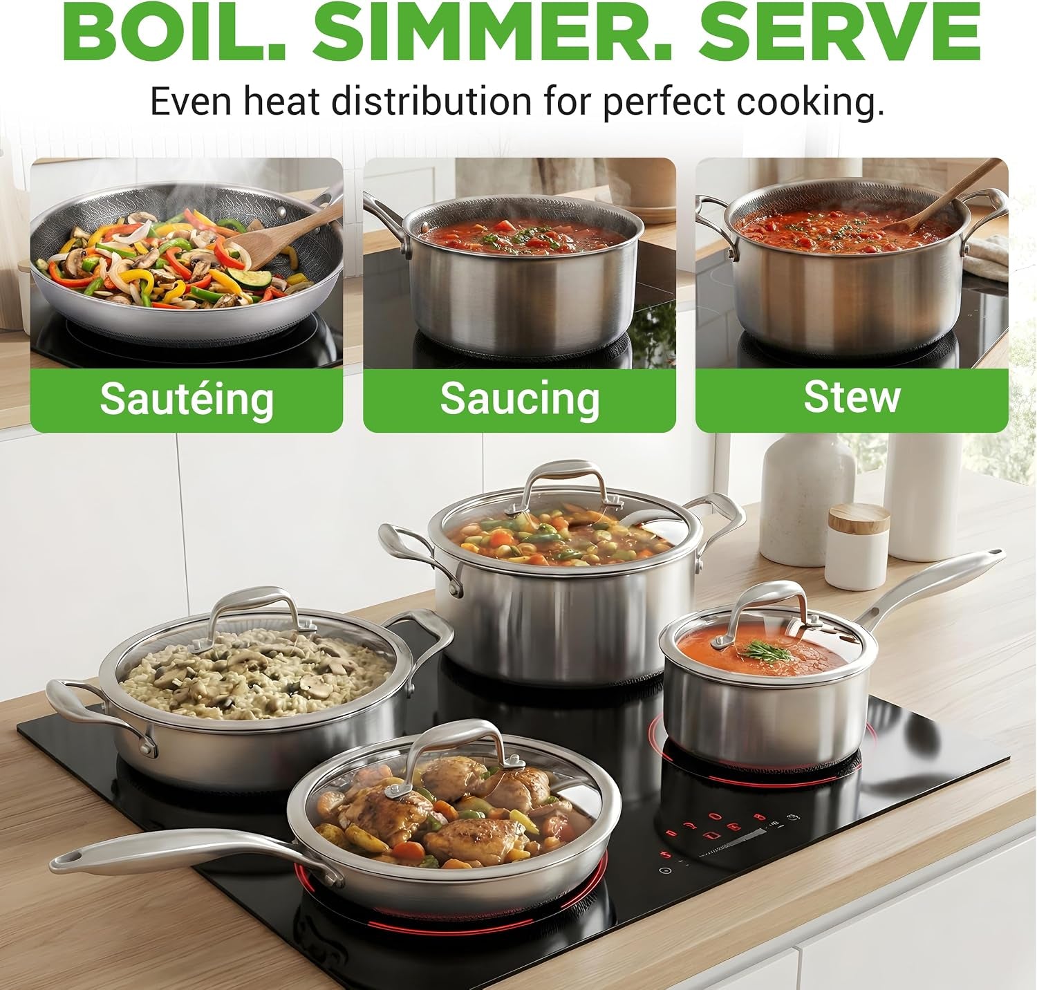 8-piece-triply-cookware-set-stainless-steel-triply-kitchenware-pots-pans-set-kitchen-cookware-non-stick-coating-sauce-pot-stew-pot-cooking-pot-frying-pan-lids-nc3ply8z