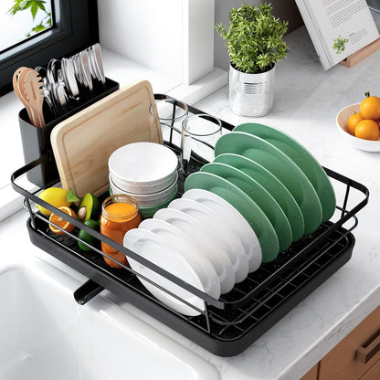 Dish Drying Rack for Kitchen Counter, 12''W X 15.5''L, Black1