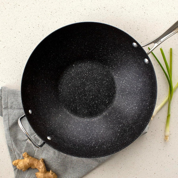 Basalt Aluminized Steel Spun Wok, 14-Inch, Ceramic Coating6