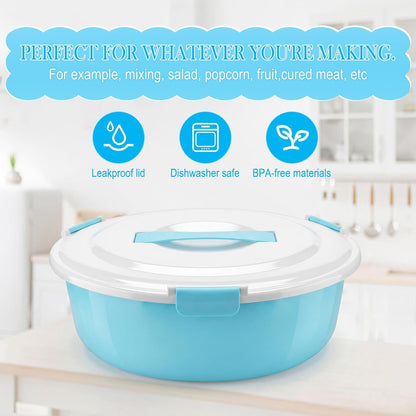 2.6 Gallon Extra Large Mixing Bowl with Lid 11 Quart,Blue5