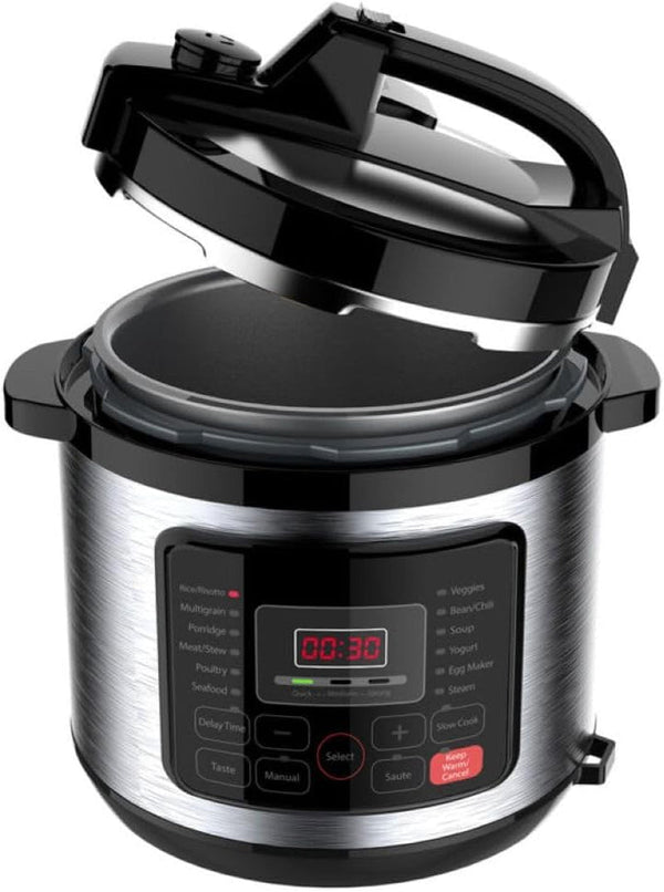 Levella 6.3 Quarts Digital Pressure Cooker - Programmable, Keep Warm Setting, 1000 Watts, Non-Stick Coating Pot1