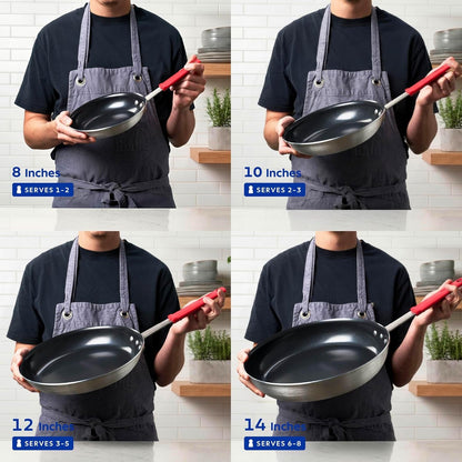 Professional 10-Inch Ceramic Non Stick Frying Pan | Heavy-Gauge Aluminum Skillet with Ceramic Nonstick Coating, Dishwasher and Oven Safe, Black, Made in Brazil6