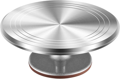 Aluminum Cake Stand Turntable for Party, Base Giratoria Para Pastele | Heavy-Duty, Smooth Rotation, Non-Slip, 12" Cake Spinner for Decorating Display, Baking Supplies Tools for Beginner & Pros1