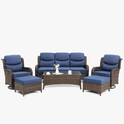 Luxury High Back Patio Furniture Set with 6-Inch Thick Cushion8