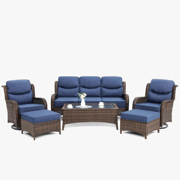 Luxury High Back Patio Furniture Set with 6-Inch Thick Cushion8