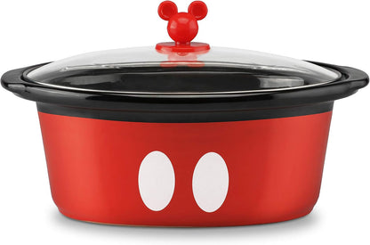 Disney Mickey Mouse 6-Quart Slow Cooker with Trivet by  - Food & Dip Warmer for Parties - Electric Slow Cooker with Glass Lid & Disney Icon Handle - Includes Mickey Glove Silicone Trivet3