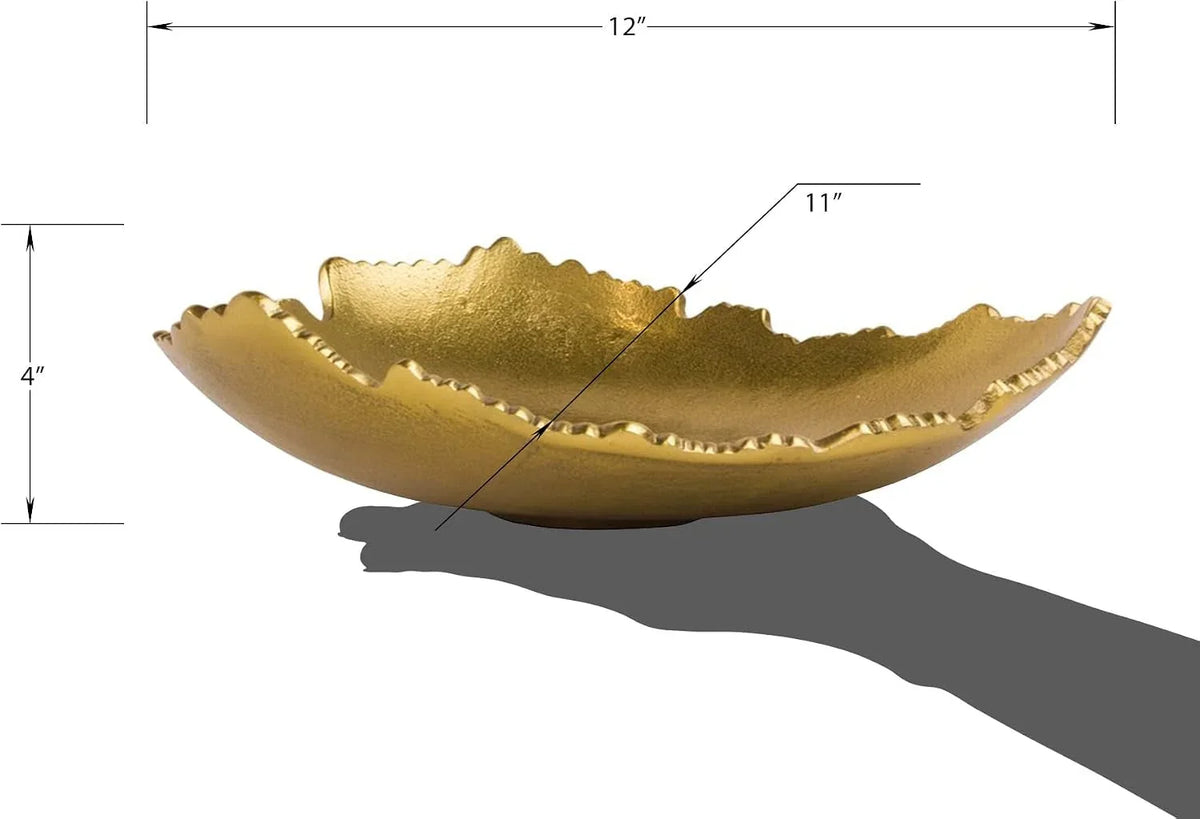 12-decorative-antique-golden-allure-torn-metal-centerpiece-bowl-with-sculpted-edges