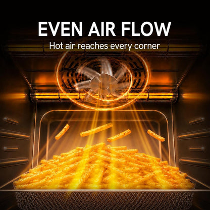 Infrared Heating 26.3 QT Air Fryer Toaster Oven, Large Countertop Convection Oven 10-In-1 Combo, 6-Slice Toast, Enamel Baking Pan Easy Clean with Recipe Book, Brushed Stainless Steel Finish5