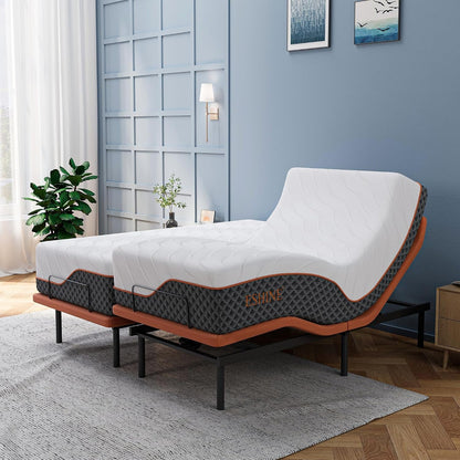 Split King Adjustable Bed Frame 14" Hybrid Matt with Dual USB1