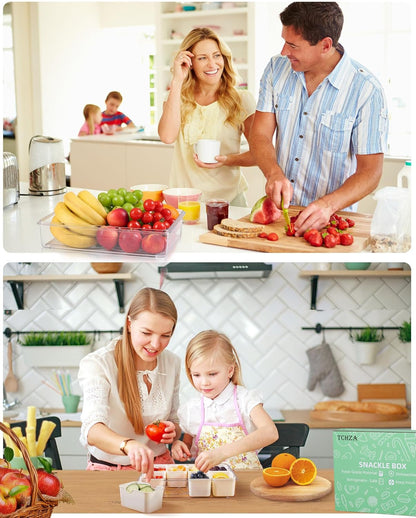 Snackle Box Container Dishwasher Safe Divided Serving Tray with Lid Handle | Charcuterie Board for Portable Snack Platters, Clear Organizer for Fruits Snacks, Perfect for Road Travel2