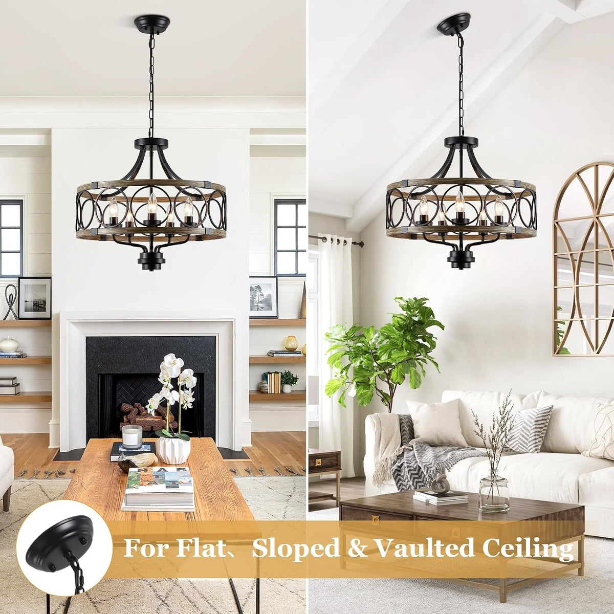 rustic-drum-chandelier-5-light-black-and-imitation-wood-farmhouse-ceiling-light-fixture-round-wood-grain-finish-adjustable-height-for-dining-room-hallway