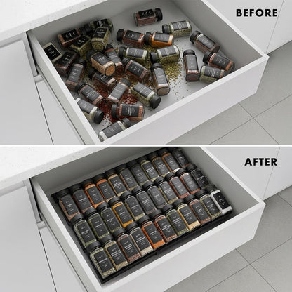 Spice Drawer Organizer, Expandable Spice Rack for Drawer Black5
