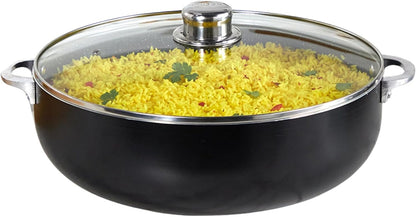 6.9 Qt Bistro Cera Aluminum Speckled Black Ceramic Caldero Oven Safe | for Family Meals and Traditional Cooking1