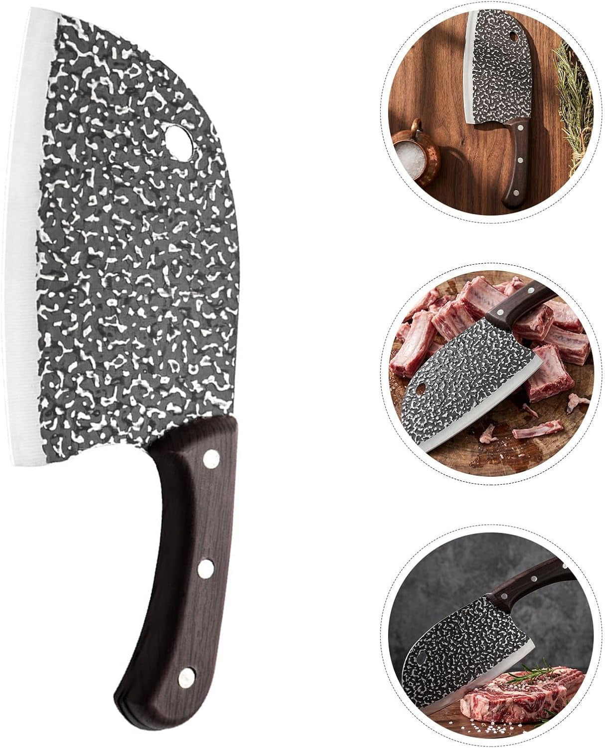 chinese-meat-cleaver-knife-with-hammered-carbon-steel-blade-and-plastic-handle-safe-use-and-reduces-hand-fatigue-for-restaurant-and-commercial-kitchen-meat-cutting