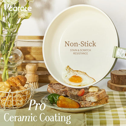 25Pcs Ceramic Cookware Sets, Nonstick Pots and Pans Set Non Toxic | Space Saving, Detachable Handle, Dishwasher & Oven Safe, PFAS Free, Kitchen/Apartment/Camping/Rv/ Traveling Cooking Sets3