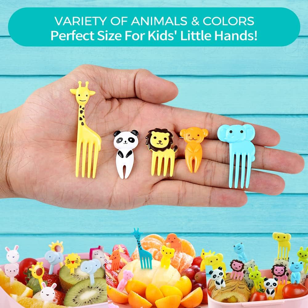 156pcs-animal-food-picks-for-kids-fun-bento-lunch-box-accessories-cute-cartoon-kids-food-picks-mini-fruit-forks-reusable-lunchbox-toothpicks-toddlers-boys-girls-bento-lunch-decorations