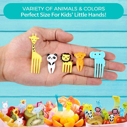 156PCS Animal Food Picks for Kids, Fun Bento Lunch Box Accessories | Cute Cartoon Kids Food Picks, Mini Fruit Forks, Reusable Lunchbox Toothpicks, Toddlers, Boys & Girls, Bento Lunch Decorations5