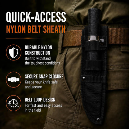 Hunting Boning Knife with Sheath, Curved Blade for Field Dressing7