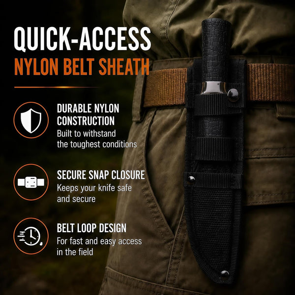 Hunting Boning Knife with Sheath, Curved Blade for Field Dressing7