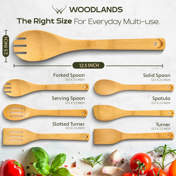 Wooden Spoons for Cooking Set of 6 – Premium Wooden Utensil Set for Everyday Use – Versatile Cooking Utensils Set Safe for Nonstick Pans – Durable Wooden Spoon Kitchen Utensils Set4